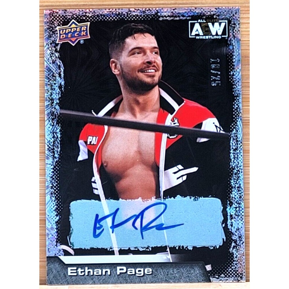2022 UPPER DECK AEW ETHAN PAGE Auto Pyro #D/25 ALL ELITE WRESTLING WWE